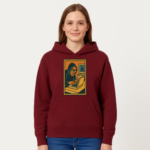 Cybersecurity Art Print - Hacker with Computer and Lock Design - Digital Security Wall Decor - Retro Illustration - Hoodie 1758004725065.jpg