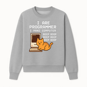 Funny Programmer Cat Design T-Shirt - I Make Computer Beep Boop - Geeky Gift for Tech Lovers and Cat Owners - Sweatshirt 1758004725110.jpg