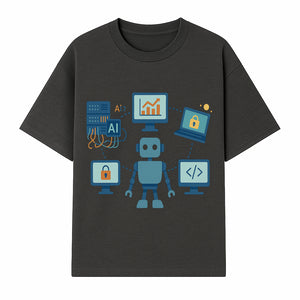 AI Robot Technology Illustration for Data Security, Analytics, and Coding - Digital Art Print for Tech Enthusiasts - T-shirt 1758004725414.jpg