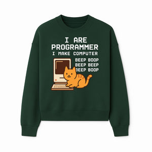Funny Programmer Cat Design T-Shirt - I Make Computer Beep Boop - Geeky Gift for Tech Lovers and Cat Owners - Sweatshirt 1758004725552.jpg