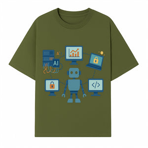 AI Robot Technology Illustration for Data Security, Analytics, and Coding - Digital Art Print for Tech Enthusiasts - T-shirt 1758004725556.jpg