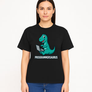 Programmersaurus T-Rex Dinosaur Laptop Sticker | Cute Tech Humor Gift for Programmers, Coders, and Developers - T-shirt 1758004725629.jpg