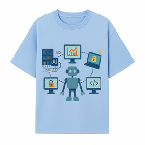 AI Robot Technology Illustration for Data Security, Analytics, and Coding - Digital Art Print for Tech Enthusiasts - T-shirt 1758004725870.jpg