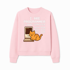 Funny Programmer Cat Design T-Shirt - I Make Computer Beep Boop - Geeky Gift for Tech Lovers and Cat Owners - Sweatshirt 1758004725966.jpg