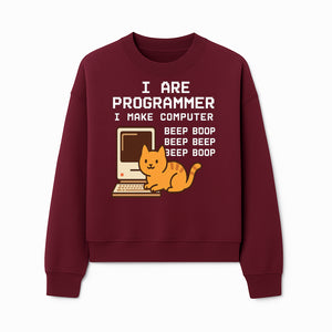 Funny Programmer Cat Design T-Shirt - I Make Computer Beep Boop - Geeky Gift for Tech Lovers and Cat Owners - Sweatshirt 1758004726132.jpg