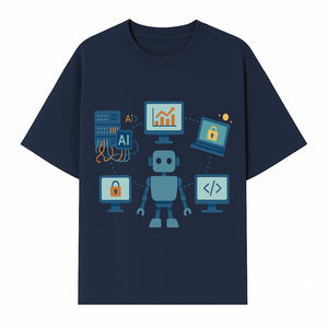 AI Robot Technology Illustration for Data Security, Analytics, and Coding - Digital Art Print for Tech Enthusiasts - T-shirt 1758004726362.jpg