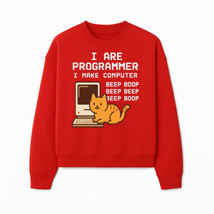 Funny Programmer Cat Design T-Shirt - I Make Computer Beep Boop - Geeky Gift for Tech Lovers and Cat Owners - Sweatshirt 1758004726435.jpg