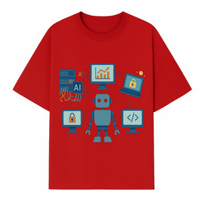 AI Robot Technology Illustration for Data Security, Analytics, and Coding - Digital Art Print for Tech Enthusiasts - T-shirt 1758004726530.jpg