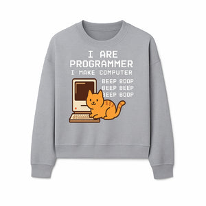 Funny Programmer Cat Design T-Shirt - I Make Computer Beep Boop - Geeky Gift for Tech Lovers and Cat Owners - Sweatshirt 1758004726616.jpg