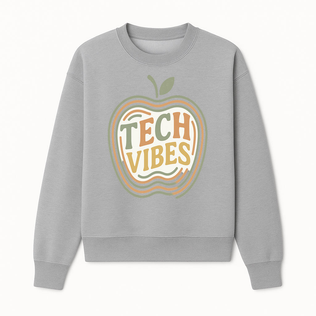 Tech Vibes Apple Graphic Tee | Retro Tech-Inspired Design | Trendy Apparel for Tech Lovers | Unique Gift Idea - Sweatshirt 1758004727045.jpg