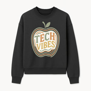 Tech Vibes Apple Graphic Tee | Retro Tech-Inspired Design | Trendy Apparel for Tech Lovers | Unique Gift Idea - Sweatshirt 1758004727410.jpg