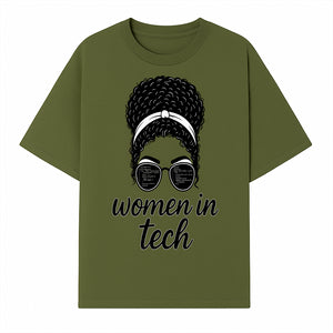 Women in Tech Graphic Tee - Empowering T-Shirt for Girls in Technology, Feminist Apparel, Black Girl Magic Fashion - T-shirt 1758004727743.jpg