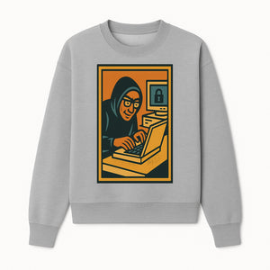 Cybersecurity Art Print - Hacker with Computer and Lock Design - Digital Security Wall Decor - Retro Illustration - Sweatshirt 1758004728627.jpg