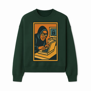 Cybersecurity Art Print - Hacker with Computer and Lock Design - Digital Security Wall Decor - Retro Illustration - Sweatshirt 1758004729074.jpg