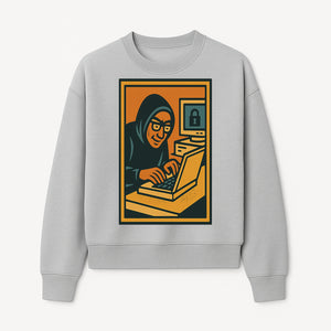 Cybersecurity Art Print - Hacker with Computer and Lock Design - Digital Security Wall Decor - Retro Illustration - Sweatshirt 1758004729250.jpg