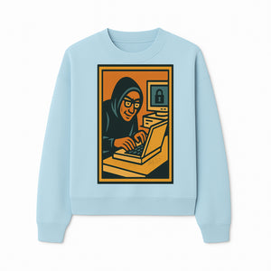 Cybersecurity Art Print - Hacker with Computer and Lock Design - Digital Security Wall Decor - Retro Illustration - Sweatshirt 1758004729452.jpg
