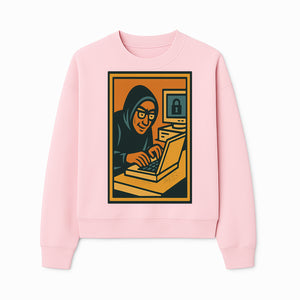 Cybersecurity Art Print - Hacker with Computer and Lock Design - Digital Security Wall Decor - Retro Illustration - Sweatshirt 1758004729625.jpg