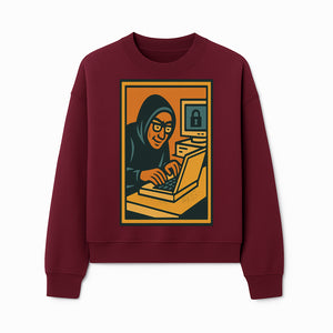 Cybersecurity Art Print - Hacker with Computer and Lock Design - Digital Security Wall Decor - Retro Illustration - Sweatshirt 1758004729779.jpg