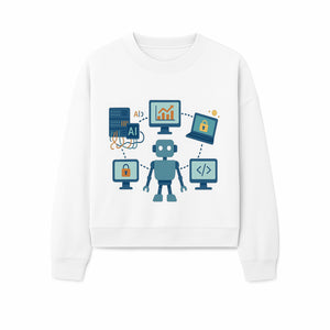 AI Robot Technology Illustration for Data Security, Analytics, and Coding - Digital Art Print for Tech Enthusiasts - Sweatshirt 1758004729955.jpg