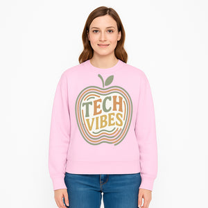 Tech Vibes Apple Graphic Tee | Retro Tech-Inspired Design | Trendy Apparel for Tech Lovers | Unique Gift Idea - Sweatshirt 1758004730175.jpg