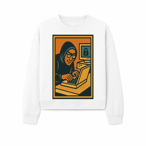 Cybersecurity Art Print - Hacker with Computer and Lock Design - Digital Security Wall Decor - Retro Illustration - Sweatshirt 1758004730359.jpg