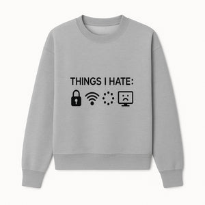 Funny Wall Art Poster - 'Things I Hate' with Icons of Lock, WiFi, Loading, and Sad Computer - Home Decor Print - Sweatshirt 1758004730371.jpg