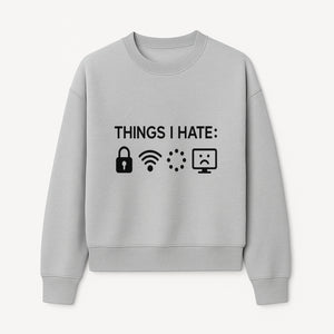 Funny Wall Art Poster - 'Things I Hate' with Icons of Lock, WiFi, Loading, and Sad Computer - Home Decor Print - Sweatshirt 1758004731061.jpg