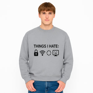 Funny Wall Art Poster - 'Things I Hate' with Icons of Lock, WiFi, Loading, and Sad Computer - Home Decor Print - Sweatshirt 1758004733324.jpg