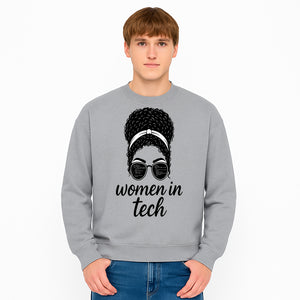 Women in Tech Graphic Tee - Empowering T-Shirt for Girls in Technology, Feminist Apparel, Black Girl Magic Fashion - Sweatshirt 1758004733409.jpg