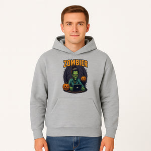 Zombie Gamer Graphic Tee - Halloween Costume Shirt with Spooky Pumpkins and Eerie Design for Men and Women - Hoodie 1758004735334.jpg