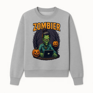 Zombie Gamer Graphic Tee - Halloween Costume Shirt with Spooky Pumpkins and Eerie Design for Men and Women - Sweatshirt 1758004739076.jpg