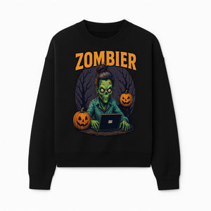 Zombie Gamer Graphic Tee - Halloween Costume Shirt with Spooky Pumpkins and Eerie Design for Men and Women - Sweatshirt 1758004739223.jpg