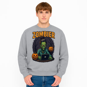 Zombie Gamer Graphic Tee - Halloween Costume Shirt with Spooky Pumpkins and Eerie Design for Men and Women - Sweatshirt 1758004742174.jpg