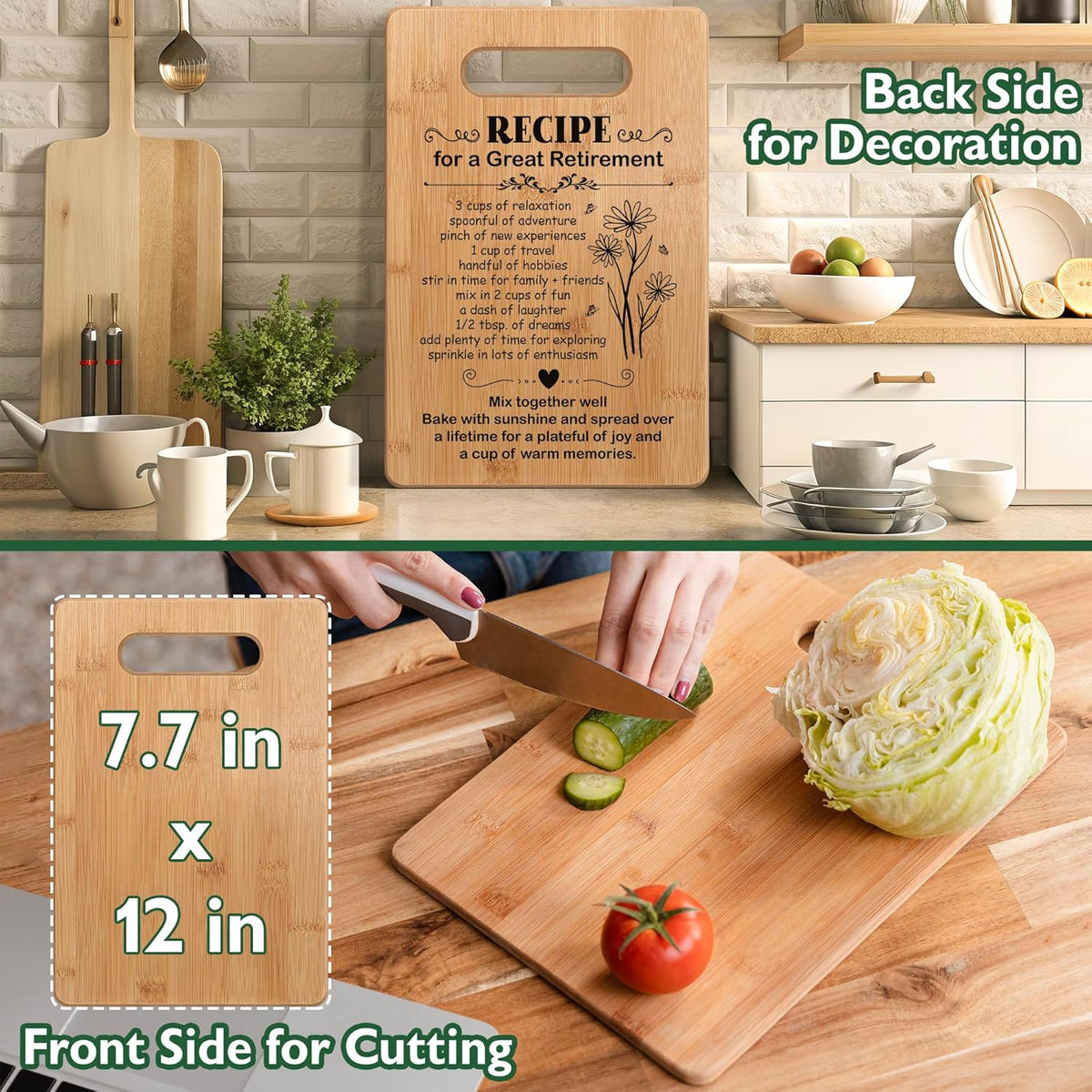 Retirement Gifts For Women 2025 Retired Cutting Board Gifts Coworker Leaving Gifts For Women Going Away Gifts For Coworker Boss Lady Leader Colleague Friends Recipe For A Great Retirement 1758180877905.jpg