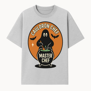 Halloween Cauldron Chef Master Chef Art Print, Spooky Kitchen Decor, Witch Cooking Design, Trick or Treat Gift for Cooks - T-shirt 1758181699523.jpg