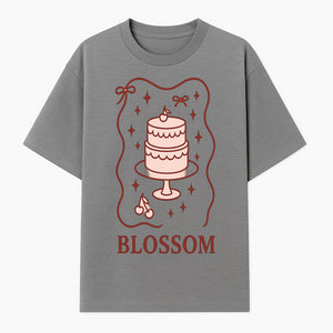 Blossom Cake Design Wall Art - Cute Cherry Decor, Bakery Theme, Pastry Illustration, Kitchen Decoration, Sweet Treats Print - T-shirt 1758181702011.jpg