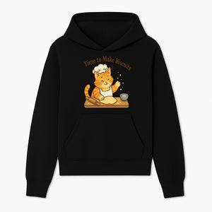 Cute Cat Chef Baking Biscuits Print, Time to Make Biscuits Kitchen Wall Art, Whimsical Cat Decor for Pet Lovers - Hoodie 1758181703320.jpg