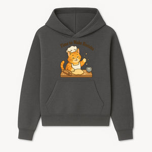 Cute Cat Chef Baking Biscuits Print, Time to Make Biscuits Kitchen Wall Art, Whimsical Cat Decor for Pet Lovers - Hoodie 1758181703465.jpg