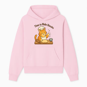 Cute Cat Chef Baking Biscuits Print, Time to Make Biscuits Kitchen Wall Art, Whimsical Cat Decor for Pet Lovers - Hoodie 1758181704067.jpg