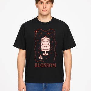 Blossom Cake Design Wall Art - Cute Cherry Decor, Bakery Theme, Pastry Illustration, Kitchen Decoration, Sweet Treats Print - T-shirt 1758181704242.jpg