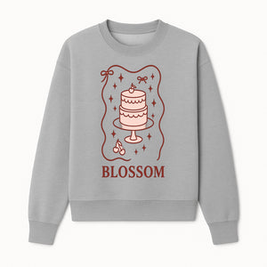 Blossom Cake Design Wall Art - Cute Cherry Decor, Bakery Theme, Pastry Illustration, Kitchen Decoration, Sweet Treats Print - Sweatshirt 1758181704517.jpg