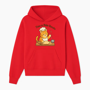 Cute Cat Chef Baking Biscuits Print, Time to Make Biscuits Kitchen Wall Art, Whimsical Cat Decor for Pet Lovers - Hoodie 1758181704525.jpg