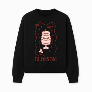 Blossom Cake Design Wall Art - Cute Cherry Decor, Bakery Theme, Pastry Illustration, Kitchen Decoration, Sweet Treats Print - Sweatshirt 1758181704655.jpg