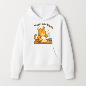 Cute Cat Chef Baking Biscuits Print, Time to Make Biscuits Kitchen Wall Art, Whimsical Cat Decor for Pet Lovers - Hoodie 1758181704818.jpg