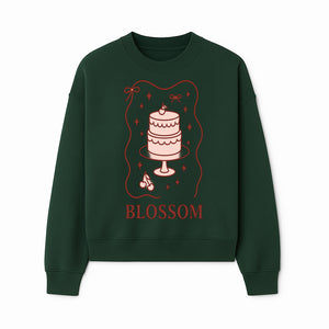 Blossom Cake Design Wall Art - Cute Cherry Decor, Bakery Theme, Pastry Illustration, Kitchen Decoration, Sweet Treats Print - Sweatshirt 1758181704961.jpg