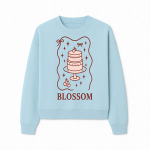 Blossom Cake Design Wall Art - Cute Cherry Decor, Bakery Theme, Pastry Illustration, Kitchen Decoration, Sweet Treats Print - Sweatshirt 1758181705300.jpg