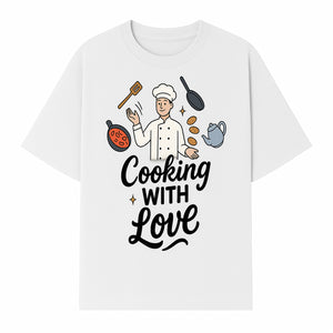 Cooking with Love Chef Art Print | Kitchen Decor | Culinary Gifts | Foodie Wall Art | Restaurant Decor | Home Cooking Inspiration - T-shirt 1758181705331.jpg