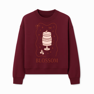 Blossom Cake Design Wall Art - Cute Cherry Decor, Bakery Theme, Pastry Illustration, Kitchen Decoration, Sweet Treats Print - Sweatshirt 1758181705557.jpg