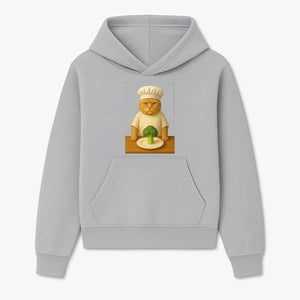 Funny Chef Cat Art Print Cute Cat with Broccoli Kitchen Decor Animal Lover Gift Whimsical Culinary Illustration - Hoodie 1758181705939.jpg