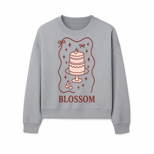Blossom Cake Design Wall Art - Cute Cherry Decor, Bakery Theme, Pastry Illustration, Kitchen Decoration, Sweet Treats Print - Sweatshirt 1758181705970.jpg